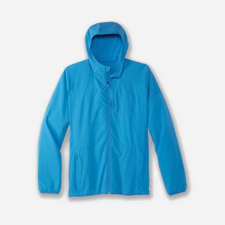 Brooks Men's Canopy Running Jackets Singapore - Electric Blue (93785-ZJOP)